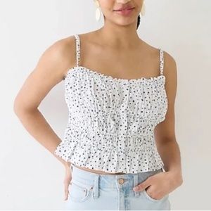 J.Crew Cinched-waist cotton poplin tank top